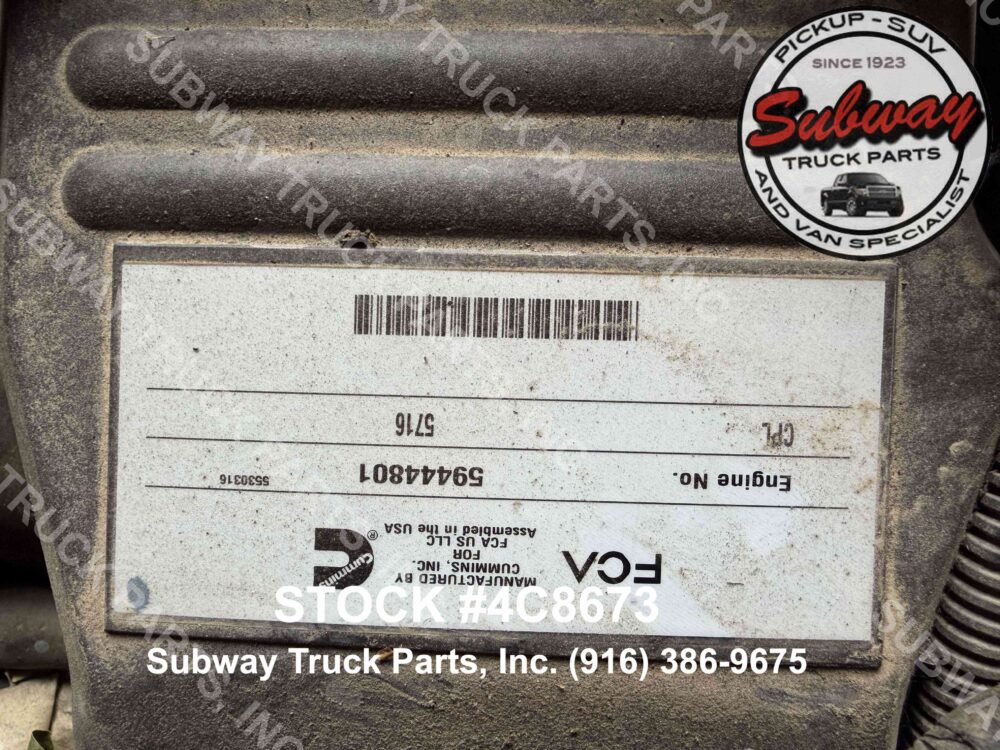 Used 2022 Dodge Ram 3500 6.7L Cummins Engine Assembly