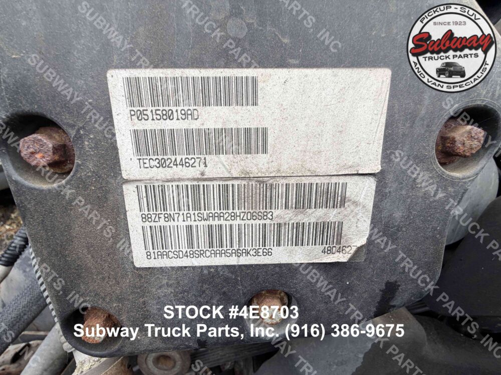 3 Used 2015 Dodge Ram 1500 3.0L EcoDiesel Engine Assembly