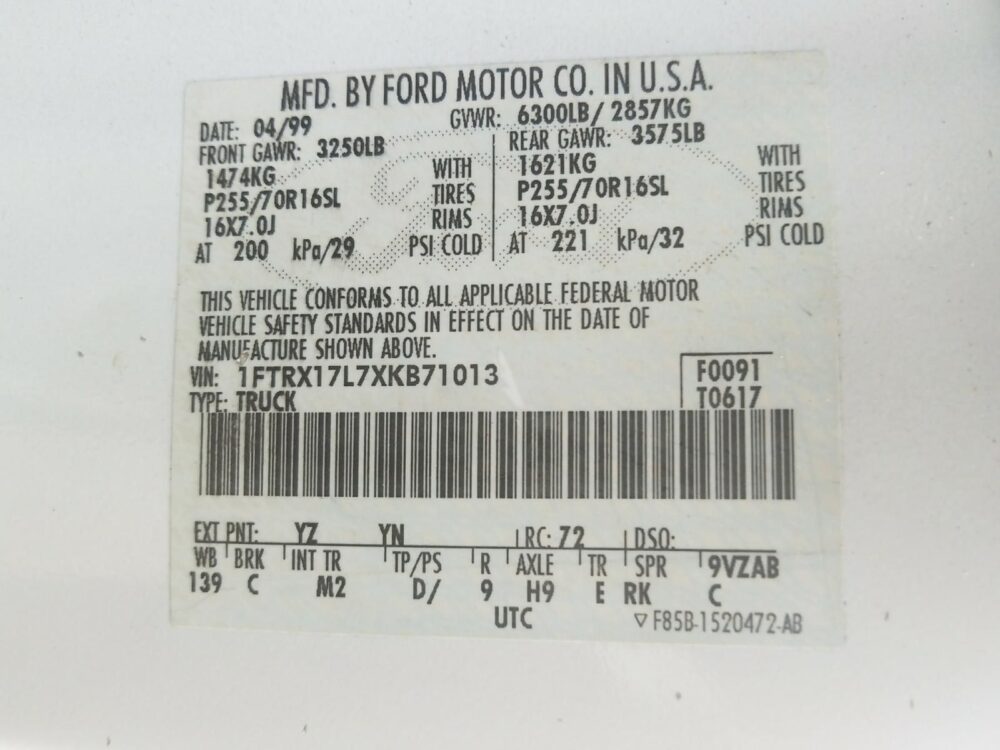 Used 1999 Ford F-150 Keys / Latches / Locks LH