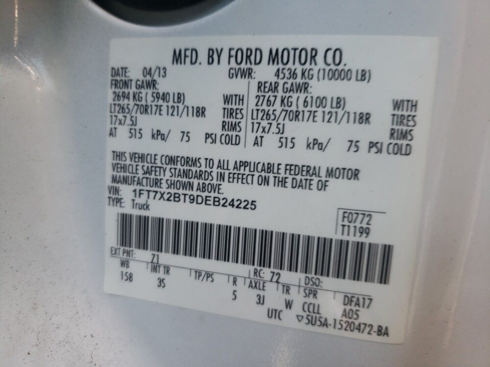 Used 2013 Ford F-250 Super Duty Chassis Control Module DC3Z7Z369L