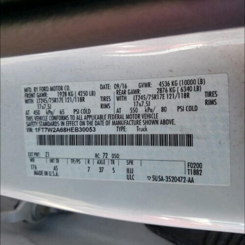 Used 2017 Ford F-250 Super Duty Axle Assembly Rear