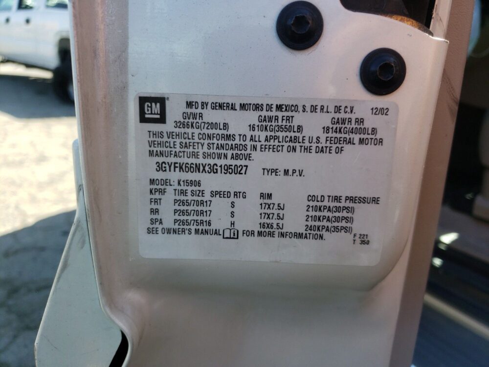 Used 2003 Cadillac Escalade ESV Door Assembly Front LH