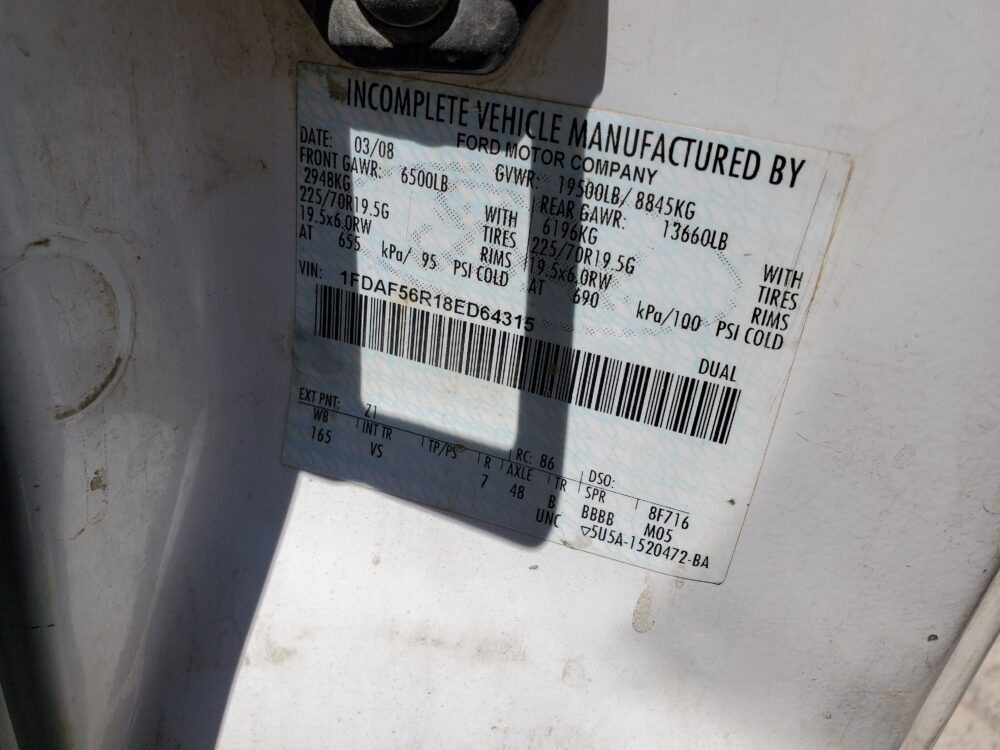 1F8255_6 Used 2008 Ford F-550 Super Duty Fender RH