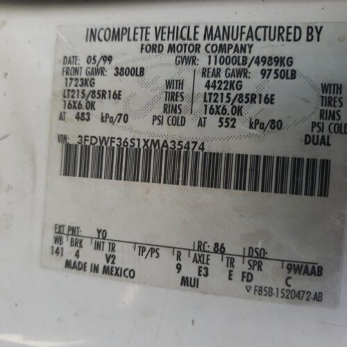 1G8264_10 Used 1999 Ford F-350 Super Duty Leaf Spring Rear