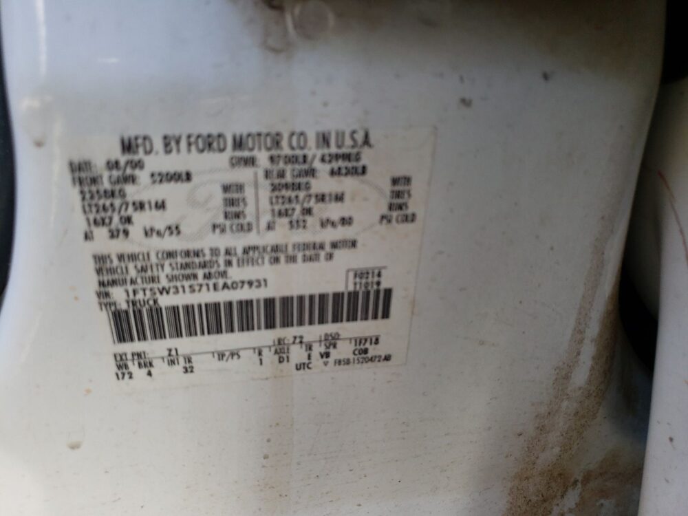 1H8279_10 Used 2001 Ford F-350 Super Duty Engine / Motor Control Module 1C3Z12A650KC