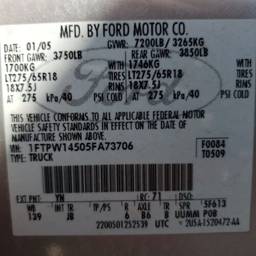 Used 2005 Ford F-150 Door Handle Exterior RH
