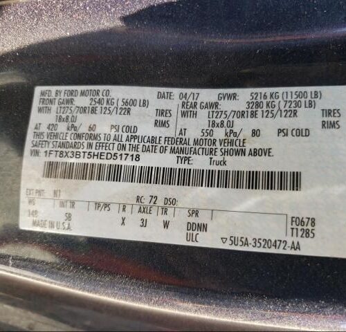 2C8359_7 Used 2017 Ford F-350 Super Duty Front Door Switch LH HC3Z14529BA