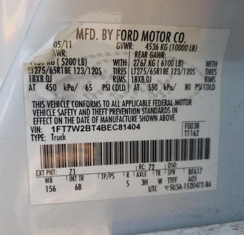 Used 2011 Ford F-250 Super Duty Air Bag LH 7C3Z25043B13AC