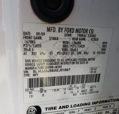 2D8383_1 Used 2010 Lincoln Navigator AC Compressor