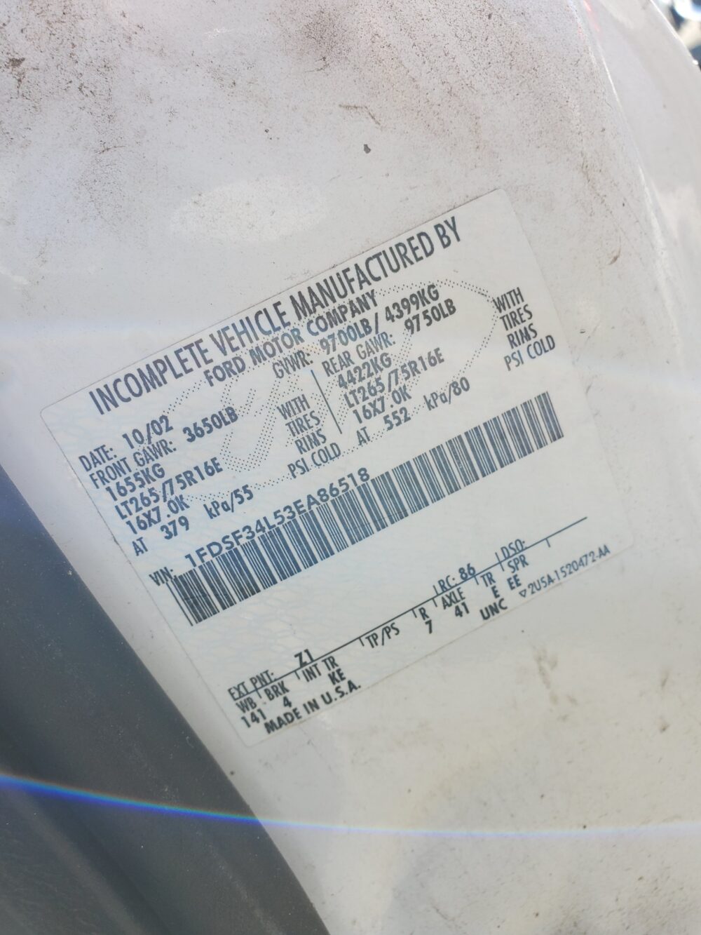 2F8415_4 Used 2003 Ford F-350 Super Duty Leaf Spring Rear