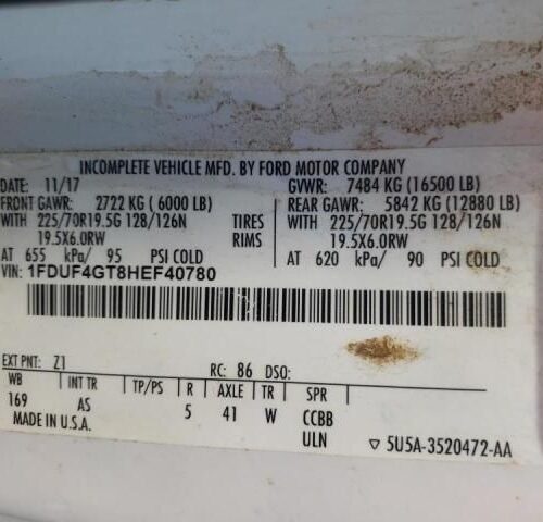 2H8426_4 Used 2017 Ford F-350 Super Duty Door Handle Exterior RH