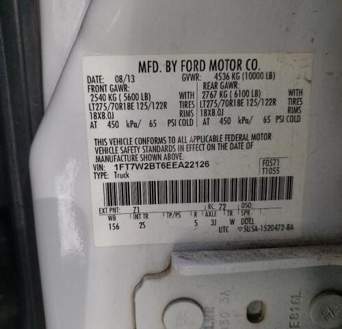 Used 2014 Ford F-250 Super Duty Air Bag RH AC3Z25044A74AC