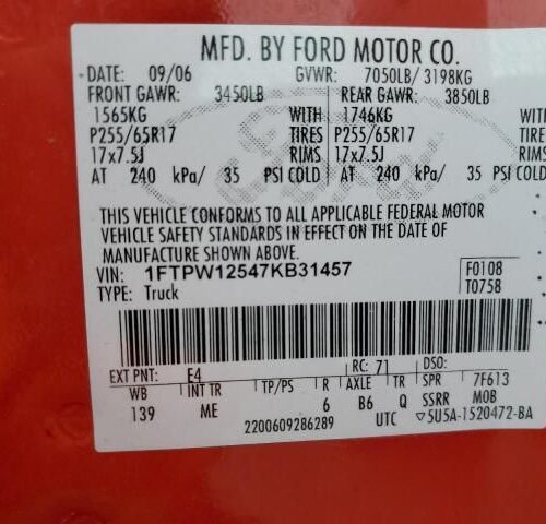 Used 2007 Ford F-150 Luggage Rack
