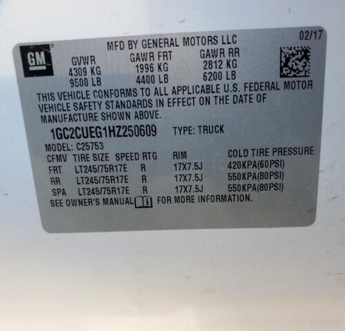 3B8518_2 Used 2017 Chevrolet Silverado 2500 Instrument Face Plate