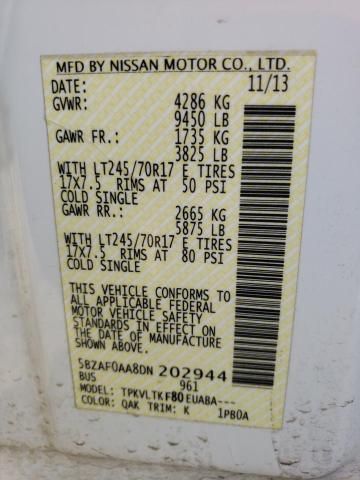 3C8537_1 Used 2013 Nissan NV3500 Van Air Bag RH 985P11PA8A