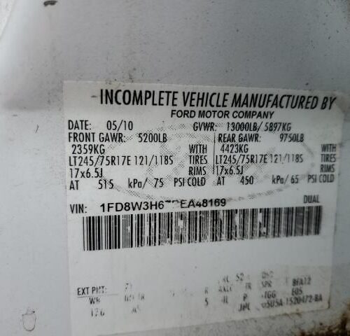 3D8553_10 Used 2011 Ford F-350 Super Duty AC Evaporator