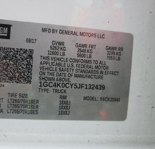 3E8558_13 Used 2018 Chevrolet Silverado 3500 Engine / Motor Control Module 12720006