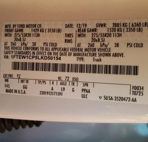 3F8567_2 Used 2020 Ford F-150 Spindle Knuckle Front RH