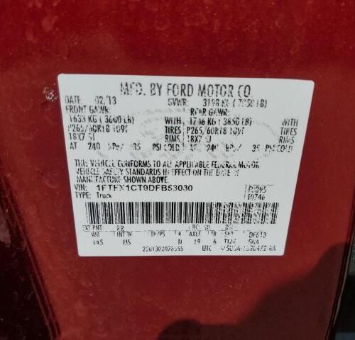 3G8577_9 Used 2013 Ford F-150 AC Compressor