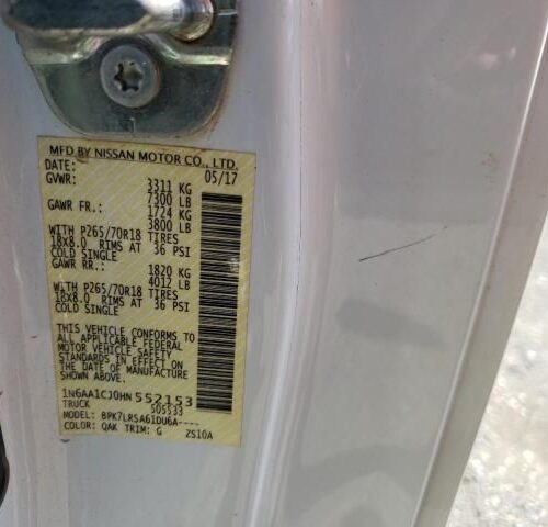 Used 2017 Nissan Titan Radiator Fan Shroud