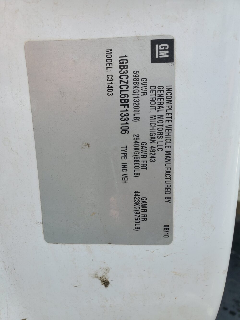 4B8650_1 Used 2011 Chevrolet Silverado 3500 AC Compressor