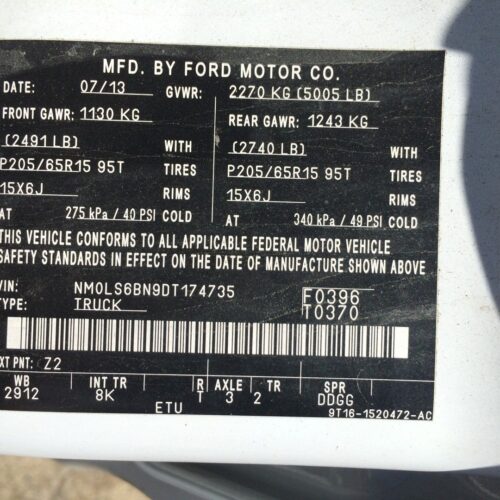 Used 2013 Ford Transit Connect Air Bag RH 9T1Z58044A74CA