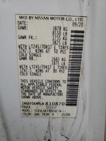 4G8712_4 Used 2020 Nissan NV1500 Van Door Assembly Rear Back RH