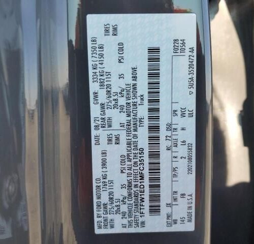 5A8775_19 Used 2021 Ford F-150 Decklid Tailgate