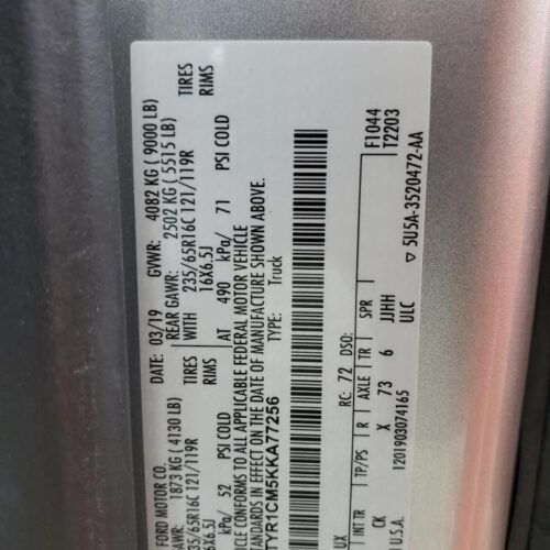 5D8795_6 Used 2019 Ford Transit 250 Strut LH