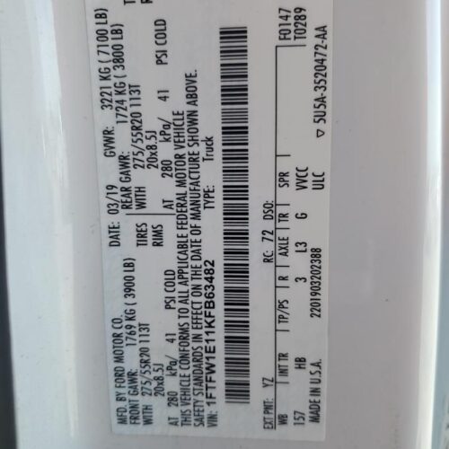 5D8799_4 Used 2019 Ford F-150 Running Board RH