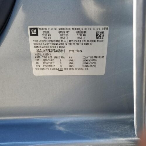 5E8802_4 Used 2015 Chevrolet Silverado 1500 Take-Off Bed