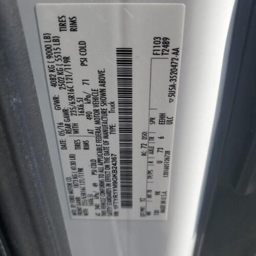 5H8813_5 Used 2016 Ford Transit 250 Instrument Face Plate