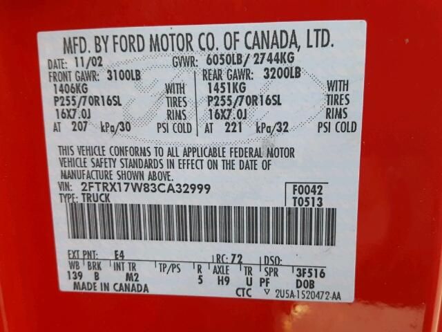 6F7312_9 Used 2003 Ford F-150 Door Handle Exterior LH