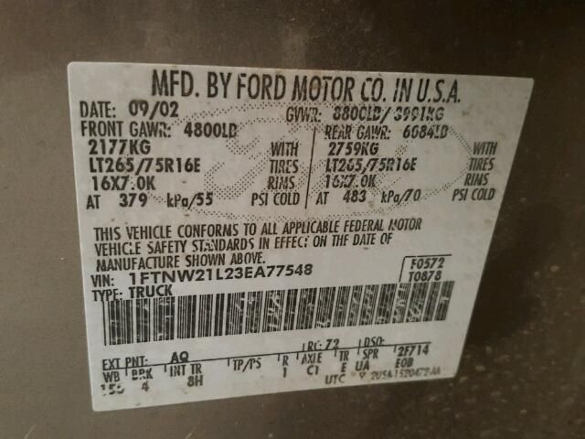 6K7405_2 Used 2003 Ford F-250 Super Duty Engine / Motor Control Module 2C4Z12A650AGD