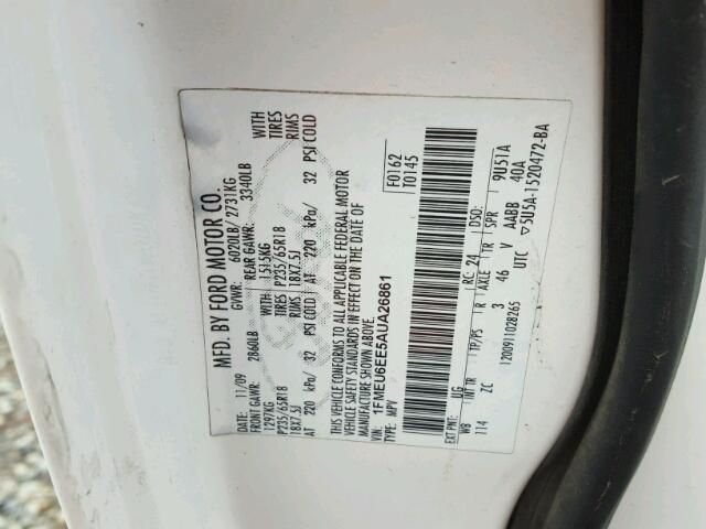 Used 2010 Ford Explorer Door Window Regulator Front RH