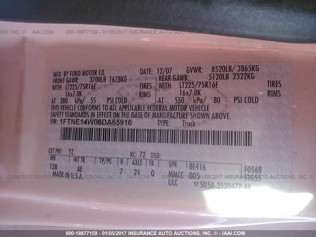 7C7480_10 Used 2008 Ford E-150 Van Spindle Knuckle Front LH