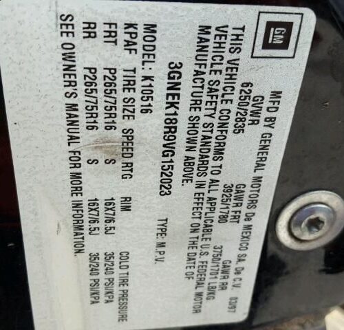 7E7508_5 Used 1997 Chevrolet Tahoe Carrier Assembly