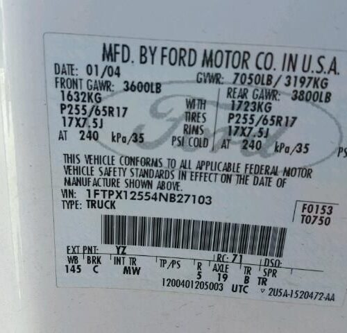 Used 2004 Ford F-150 Jack
