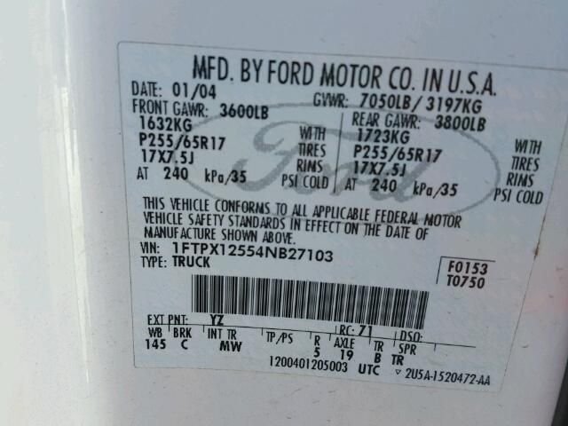 Used 2004 Ford F-150 Jack