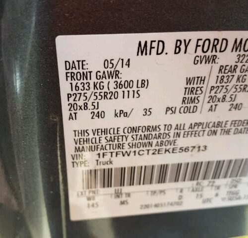 Used 2014 Ford F-150 Air Bag RH AL3Z15044A74AA