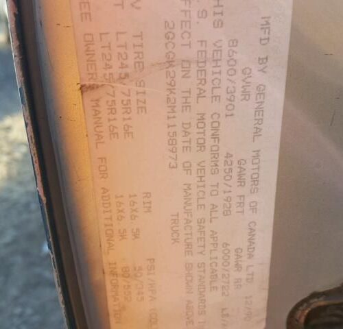 Used 1991 Chevrolet C/K 2500 Wiper Motor Windshield