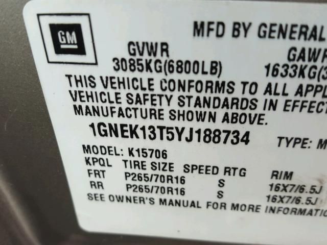 Used 2000 Chevrolet Tahoe Console Front
