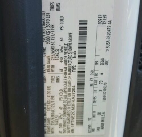 8D7719_9 Used 2015 Ford Transit 150 Spindle Knuckle Front RH