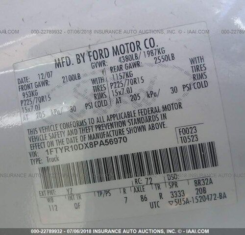 8G7765_10 Used 2008 Ford Ranger Drive Shaft Rear