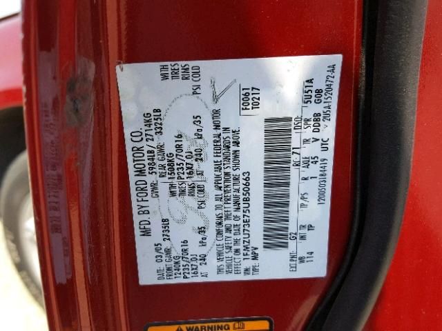 8I7790_3 Used 2005 Ford Explorer Side View Mirror RH