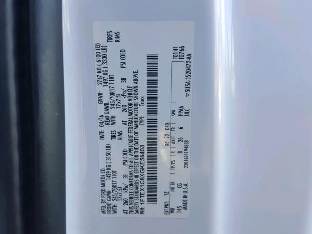 8K7823_5 Used 2016 Ford F-150 Air Bag RH FL3Z15044A74A