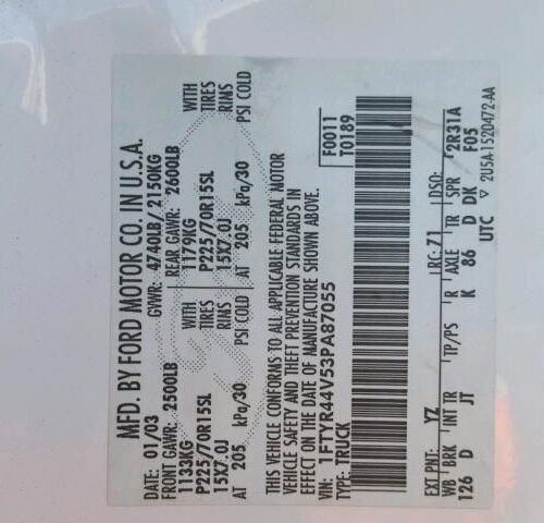 8L7845_4 Used 2003 Ford Ranger Chassis Control Module 1F91677F0