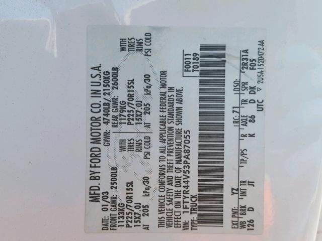 8L7845_4 Used 2003 Ford Ranger Chassis Control Module 1F91677F0