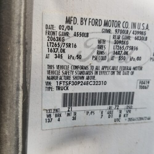 9A7878_1 Used 2004 Ford F-350 Super Duty Wheel