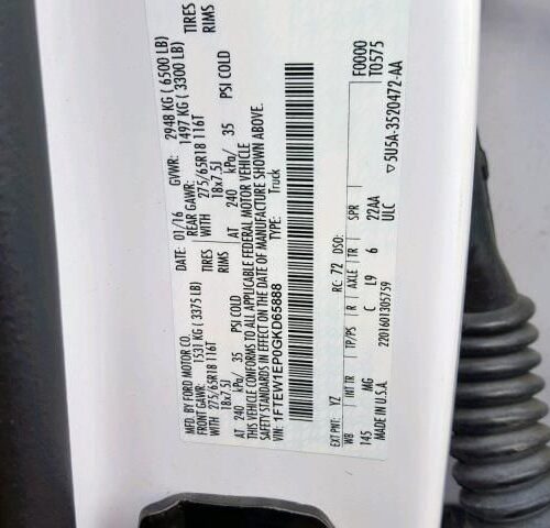 Used 2016 Ford F-150 Front Door Switch LH FL3Z14529DA